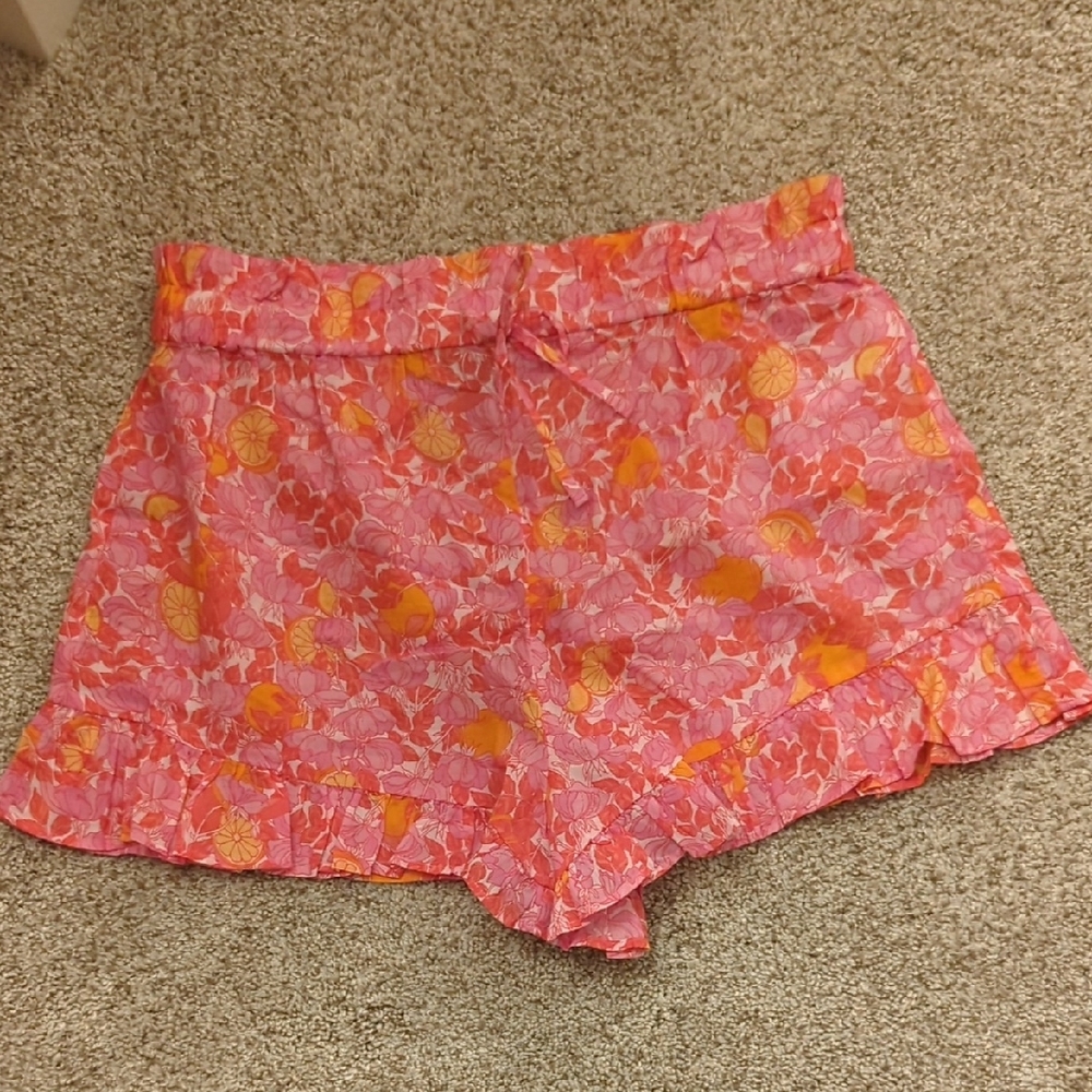 J.Crew Pink and Orange Voile Ruffle Shorts, Size S, NWT - Picture 5 of 5